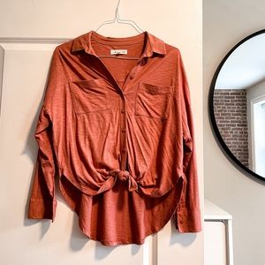 Lou & Grey Tie Front Shirt